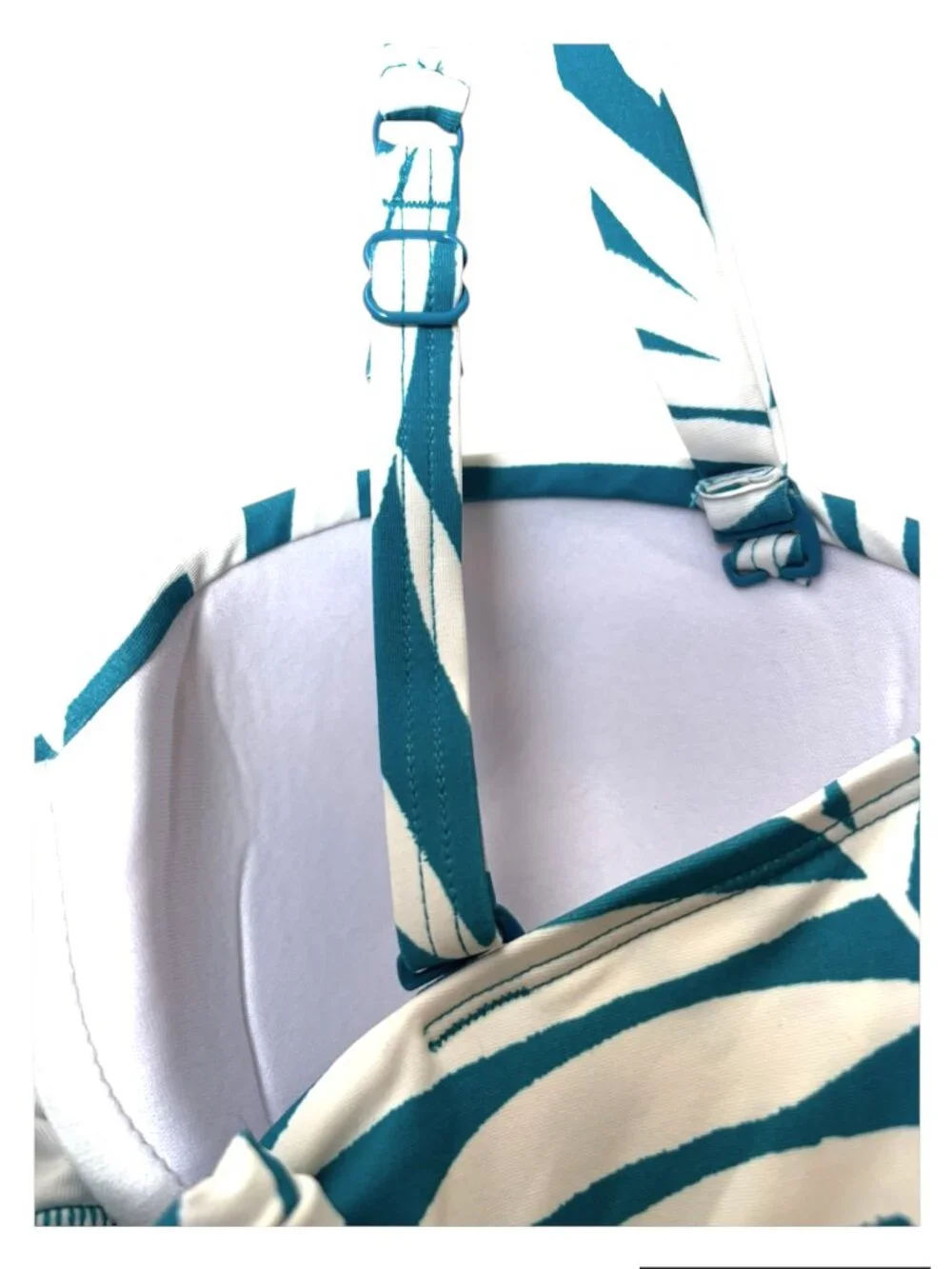 Coco Reef 32DD Royal Palm One Piece Swimsuit Moonstone Blue Convertible Straps - Picture 4 of 14